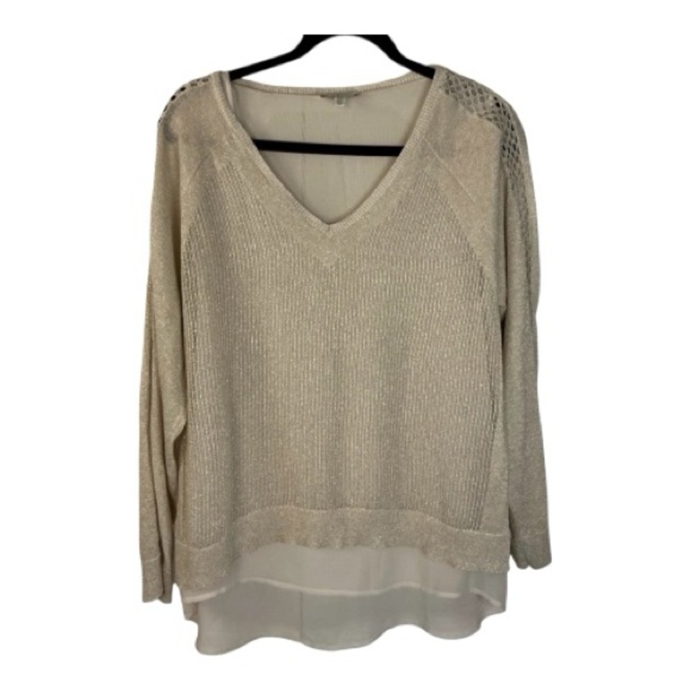 Lucky Brand metallic gold sweater